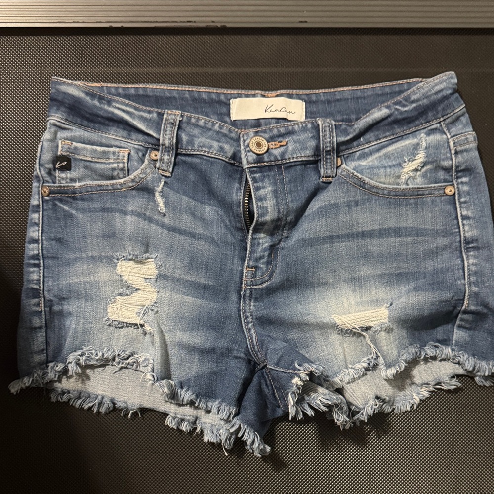 KanCan Light Blue Distressed Denim Cutoff Shorts